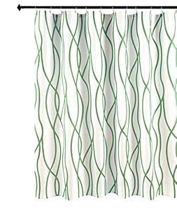 Biscaynebay Textured Fabric Shower Curtain 72x72 Inch, Sage Printed Striped Linen Modern Hotel Luxury Quality Cloth Bathroom Curtains Machine Washable