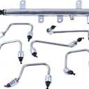 FridayParts Fuel Rail Fuel Line Kit 0445226044 4937282 | Compatible for 2007-2012 Dodge RAM 6.7L Engine 6.7L