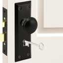 ReigaHood 1 Pack Mortise Keyed Lock Set with Classic Knobs, Perfect for Replacing Broken Antique Door Knobsets, 2-3/8" Backset, Fits 1-3/8" - 1-3/4" Thick Interior Doors, Matte Black