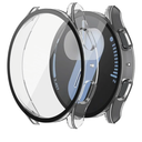 Misxi 2-Pack Hard PC Screen Protector Case for Samsung Galaxy Watch 7 44mm, Anti-Slip Ultra-Thin Scratch Resistant Cover with Tempered Glass for Galaxy Watch7, Transparent