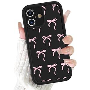 Vulfwela for iPhone 17 6.3'' Cute Aesthetic Bow Knot Phone Case, Stylish Cool Pink Bowknot Design Artistic Chic Bows Ribbon Phone Cover Slim Soft TPU Shockproof Protective Case for Women Girl