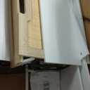 4 Flip Drawers Shoe Storage Cabinet, Rattan Shoe Organizer with Metal Legs, Freestanding Narrow Shoe Rack Cabinet for Entryway, White