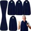 6 Pcs Adult Bibs Scarf for Eating Dignity Dining Protectors Scarf Bibs for Elderly Senior Citizens Washable(Blue)