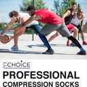 Professional Compression Socks 20-30 mmHg, Medical, Orthopedic Support, Nursing (4X-Large, Blue/Black)