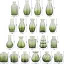 RUCKAE 32 Pack Flower Vase Mini Glass Bud Vases Vintage Small Vases for Centerpiece Table Wedding Decorations Home Decor Party (Gradient Green)
