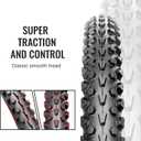 Mountain Bike Tires & Tubes Set: 26x2.1 Inch Puncture-Protection MTB Tires with Heavy-Duty Butyl Inner Tubes & Tire Levers for Off-Road Cycling