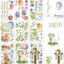 2 x ZAWE 9 Sheets Bunny Lamb Eggs Chick Cross Flowers Rabbit Easter Window Clings Double-Sided Reusable Static Window Decals Stickers for Party Home Classroom Office Decorations