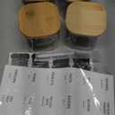 42oz & 27oz - 4 Pack Square Glass Jars with Bamboo Lids, Glass Food Storage Containers with Airtight Lids for Kitchen, Air Tight Pantry Storage Containers for Cereal, Pasta, Rice, Sugar, Coffee, Spice