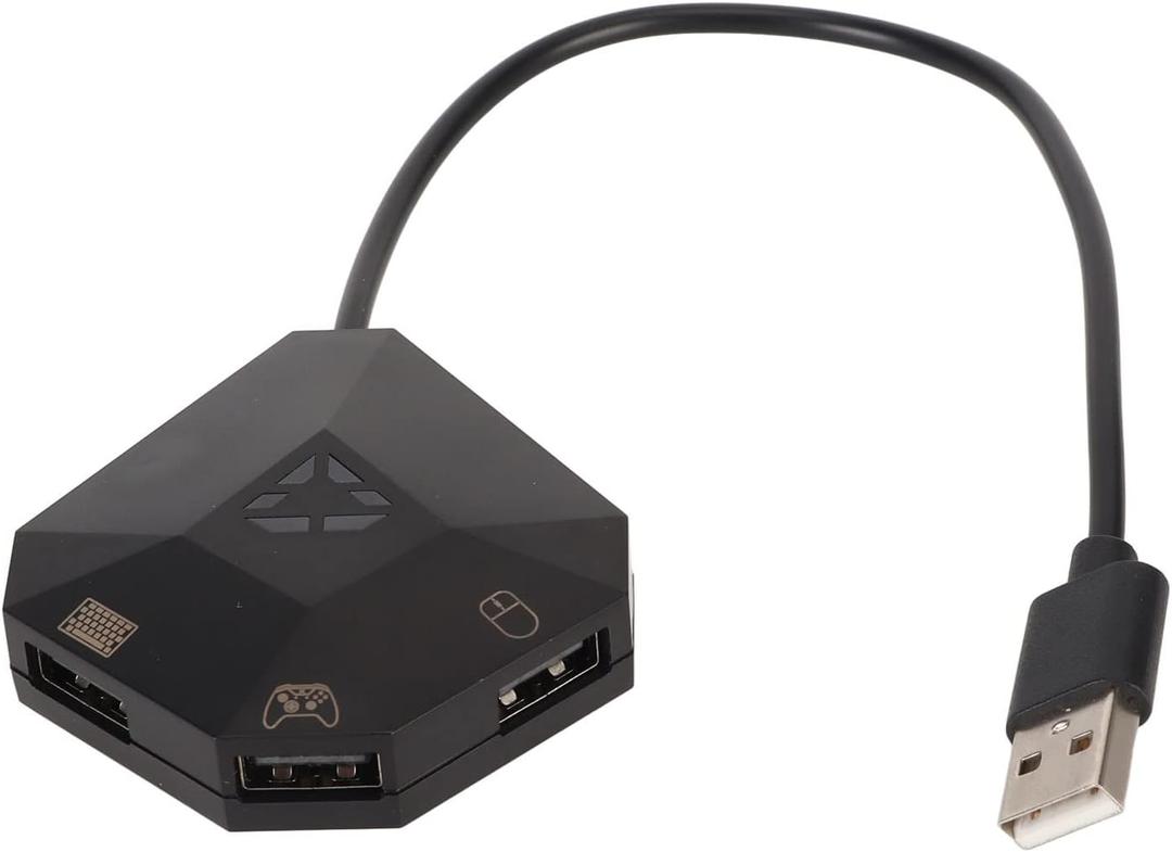 Keyboard and Converter Adapter for PS4 for One for for 360, Keyboard Adapter for Switch, Plug and Play Custom Mapping Reset Functions