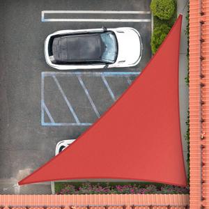 Royal Shade 16' x 16' x 22.6' Red Right Triangle Sun Shade Sail Canopy Outdoor Patio Fabric Screen Awning RSTAPRT16 - UPF50+ 95% UV Blockage, Heavy Duty, Water & Air Permeable