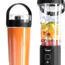 Portable Blender for Smoothies & Shakes - 20oz Mini Smoothie Maker - USB-C Rechargeable Juicer - Leakproof Lid with Filter & Carry Handle - Self-Cleaning Personal Blender - Dishwasher Safe - BFA Free