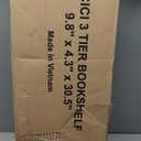 Pink Bookcase by Natural Wood, 4 Tier Bookshelf, Small Book Shelves Freestanding Display Storage Shelves. Open Bookshelf for Bedroom, Living Room and Office (Brown, 3 Tier)