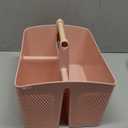 rejomiik Portable Shower Caddy Basket Plastic Cleaning Caddy Organizer Storage Tote with Handle for Bathroom, College, Dorm Room Essentials, Pink