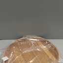 24 Inches Extra Large Round Teak Wood Ottoman Tray with Handles, Serve Tea, Coffee Classic 2 Feet Wooden Decorative Serving Tray