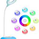 mafiti LED Desk Lamp Cordless Rechargeable Battery Operated Table Light Adjustable Gooseneck Dimmable Touch Control Color Changing RGB Eye-Caring Base Night Light for Kids with USB Charging Cable