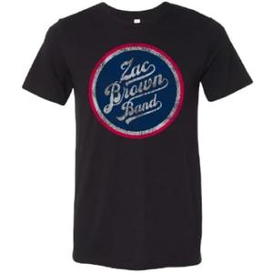 Zac Brown Band Official Merch Circle Logo Tee, Black, X-Large