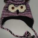Humble Hilo Hand-Knitted Wool Animal Beanie - Animal-Themed Knit Beanie for Anyone, Cute Winter Beanie Hats (Large, Pink Owl)