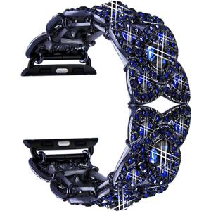 VIQIV Bling Bands for Compatible with Apple Watch 38/40/42/44/41/45/46/49mm Ultra Iwatch Series 11 10 9 8 7 6 5 4 3 SE SE2, Diamond Rhinestone Stainless Steel Metal Bracelet Wristband Strap for Women