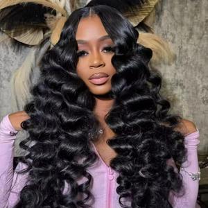 Loose Wave Lace Front Wigs Human Hair 200% Density 13x4 HD Transparent Full Lace Frontal Wigs Human Hair 12A Loose Deep Wave Glueless Wigs Human Hair Pre Plucked for Black Women (22 Inch)