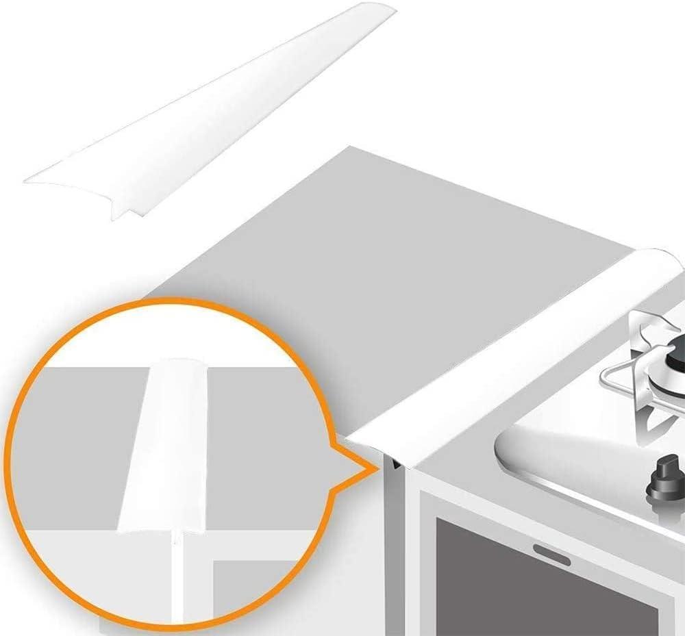 Lindas Essentials Silicone Stove Gap Covers (2 Pack), Heat Resistant Oven Gap Filler Seals Gaps Between Stovetop and Counter, Easy to Clean Stove Gap Guard (21 Inches, White)