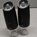 XinXu Upgraded Rechargeable Gravity Electric Pepper and Salt Grinder Set with LED lights,Stainless Steel Automatic Pepper or Salt Grinder Mill Shaker Refillable with Adjustable Coarseness,(Black)