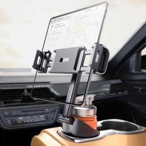 eSamcore Tablet Holder for Recliner & Car Cup Holder, [Unobstructed Cup Holder Mount] for iPad with Flexible Base, 360 Rotatable Deep Clamp Compatible with 6-11 iPad, iPhone, Foldable Phones