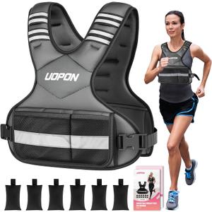 Adjustable Weighted Vest for Women, 6-12 Lbs Rucking Vest with 6 Ironsand Weights, Best Weighted Vest with Plus Pockets & Reflective Strips for Running, Walking, Workout and Strength Training (Gray)