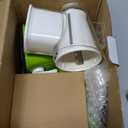 Cambom 5 in 1 Rotary Cheese Grater Hand Crank Cheese Shredder for Fresh Cheese, Vegetable, Nuts, Non-slip Suction Base, Five Blades, White