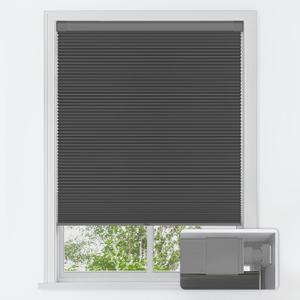 LazBlinds No Tools No Drill Cordless Cellular Shades, Blackout Light Blocking Honeycomb Shades for Home, Thermal Insulation Blinds for Windows, 20" W x 48" H, Black