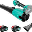 Leaf Blower Cordless- Battery Operated Leaf Blower, Lightweight and Portable Compact Leaf Blower with 2 X 4.0 Batteries & Charger for Lawn Care
