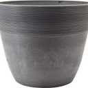 Arcadia Garden Products FM35CT Etched Pot 14x11-Cement