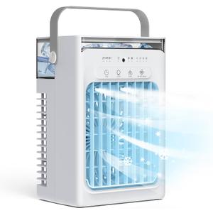 Portable Air Conditioners, 3-in-1 Portable AC Unit, Personal Mini Air Conditioner With 1000ml Water Tank, 2/4/6H Timer, USB Charging Small Cooling Fan (Include 5V 2A Adapter) For Indoor Office Bedroom (Gray)