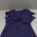 oten Women's Summer Short Sleeve Cutout Twist Front Side Slit Ribbed Knit Party Club Bodycon Midi Dresses (Medium, Navy Blue)