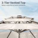 9FT 3 Tiers Patio Umbrella With Auto Tilt And Crank, Outdoor Table Market Umbrella with 8 Sturdy Ribs for Garden, Lawn, Deck, Backyard and Pool