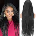 BEART 36 Inch Braided Wig for Black Women Clarance  13x6 Handmade Knotless Box Braided Lace Front Wig with Baby Hair - Heat Resistant Glueless Synthetic Wig for a Lightweight & Natural Look