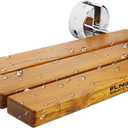 20 inchs Teak Folding Shower Seat Wall Mounted,Fold Down Shower Bench for Shower Space, Home Care Teak Wood Stool for Inside Shower,Pregnants-Maximum Load 440lb (Glossy & Yellow)