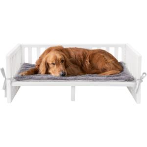 Cooling Elevated Dog Bed for Large Dogs Indoor Outdoor, Raised Acrylic Pet Cot with Breathable Mesh & Plush Washable Mat, Easy to Clean