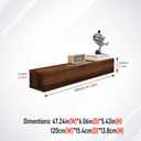Floating Solid Wood Console Table, 47'' Wall Mounted Narrow Entryway Table with Storage Shelf, Modern Couch Shelves Small Entry Way Tables for Entryway, Front Hall, Hallway (Walnut, 47.24IN)