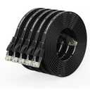 Cat 6 Ethernet Cable 10 ft (5 Pack) (at a Cat5e Price but Higher Bandwidth) Flat Internet Network Cables - Cat6 Ethernet Patch Cable Short - Black Computer Cable with Snagless RJ45 Connectors