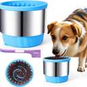 Dog Lick Bowl, Dog Bowl Slow Feeder for Dry,Wet, and Raw Food, Silicone Slow Feeder Bone Dog Bowls,Anxiety Relief Freezebone Dog Enrichment Treat Dispenser - M/L