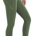 baleaf Women's Cylcing Tights Fleece Lined Leggings Pockets Water Resistant Thermal Warm High Waisted Running Pants (Large, Army Green)