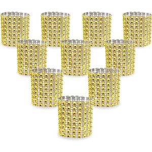 KPOSIYA Napkin Rings, Pack of 120 Rhinestone Napkin Rings Diamond Adornment for Place Settings, Wedding Receptions, Dinner or Holiday Parties, Family Gatherings (120, Gold)