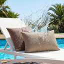SYSLOON Outdoor Pillow Covers 18x18 Inch Set of 2,Waterproof Pillow Covers for Summer Patio Tent Balcony Couch Sofa Pillow Covers Home Decor,Dark Green
