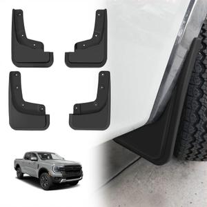 Muslogy Mud Flaps Splash Guards Compatible with Ford Ranger 2024 2025 Accessories Auto Parts Heavy Duty Fender Front & Rear Mudguard 4PCS Fit Ranger XL, XLT, Lariat (Won't Fit Raptor)