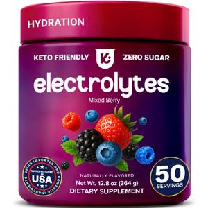 Keppi Electrolytes Powder – Mixed Berry, Zero Sugar, 12.5 oz Tub - Zero Calorie Hydration Mix Packed with Potassium, Magnesium, and Essential Trace Minerals. Daily Electrolyte Support, Best By 06/2028
