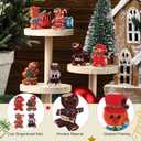 48 Pcs 24 Sets Vintage Christmas Cards with Vintage Wooden Gingerbread Ornaments Retro Gingerbread Man Christmas Ornaments Bulk for Home Xmas Party Supplies