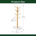 Bamboo Mug Holder, Strong 8 Hooks Coffee Mug Holders Tree Stand, Decorative Mug Racks for Counter, Non-Slip Coffee Mug Cup Tree Sturdy Mug Organizer