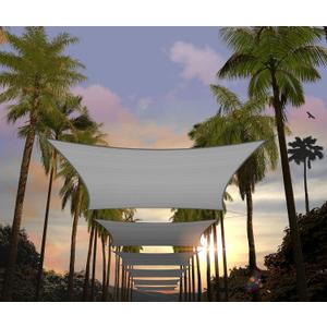 Amgo 8' x 14' Grey Rectangle Sun Shade Sail Canopy Awning UPF50+ AGTAPR0814, 95% UV Blockage, Water & Air Permeable, Commercial and Residential