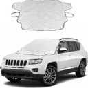 KVAEY Car Windshield Snow Cover, 61.4''  53.1'' 4-Layer Windshield Snow Cover for Snow, Ice, Frost for Any Weather, Auto Windscreen Cover with Magnetic Edges for Winter