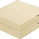 Outdoor Chair Cushions 19 x 19 Inch Waterproof Patio Chair Cushions with Tie 5 Year Color Fastness Thick Outdoor Seat Cushion for Garden Lawn Patio Furniture Beige Set of 2